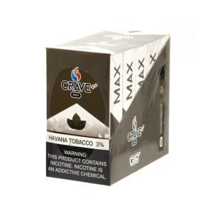 CRAVE PLUS MAX DISPOSABLE 2500PF HAVANA TOBACCO 3% NIC -BOX OF 10