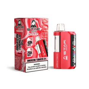 STARMAX SWITCH PRO KIT DISPOSABLE 40000PF AMERICAN TOBACCO 3% -BOX OF 5 (25000PF BOOST MODE & POD + REUSABLE BATTERY)