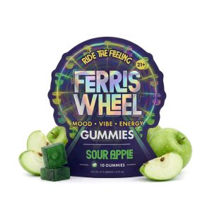 FERRIS WHEEL KANNA GUMMIES SOUR APPLE 10CT PACK -BOX OF 10 PACK