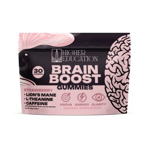 HIGHER EDUCATION FUNCTIONAL MUSHROOM GUMMIES 250MG BRAIN BOOST GUMMIES (STRAWBERRY) -30 GUMMIES PER PACK