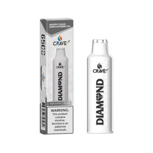 CRAVE PLUS DIAMOND DISPOSABLE 6500PF NAKED CLEAR (UNFLAVORED) 5% NIC -BOX OF 5