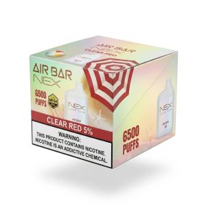 AIR BAR NEX DISPOSABLE 6500PF CLEAR RED 5% -PACK OF 10 (PEARL EDITION)