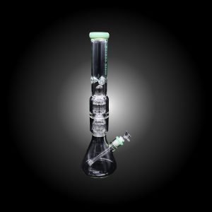 19'' URBAN GLASS DOUBLE 10ARMS SHOWERHEAD PERC WATERPIPE JADE GREEN