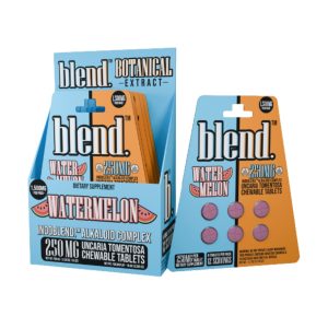 BLEND BOTANICAL INDOBLEND ALKALOID COMPLEX CHEW TAB (250MG PER TAB - 6CT PACK ) WATERMELON -BOX OF 5 PACK
