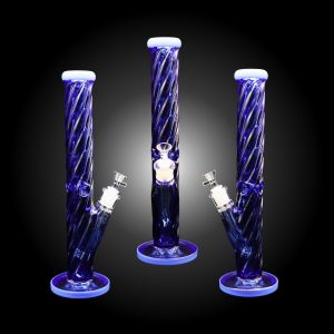 16'' STRAIGHT TWISTED WATER PIPE BLUE