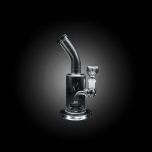 8'' NECK BENT PERC WATER PIPE CLEAR BLACK