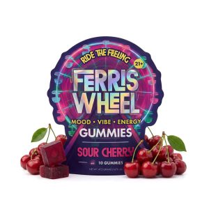 FERRIS WHEEL KANNA GUMMIES SOUR CHERRY 10CT PACK -BOX OF 10 PACK