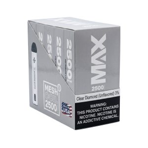 CRAVE PLUS MAX DISPOSABLE 2500PF CLEAR DIAMOND (UNFLAVORED) 3% NIC -BOX OF 10