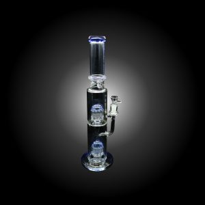 19'' URBAN GLASS 12 ARMS DOUBLE PERCULATOR WATERPIPE BLUE