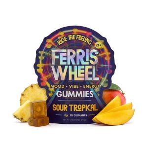 FERRIS WHEEL KANNA GUMMIES SOUR TROPICAL 10CT PACK -BOX OF 10 PACK