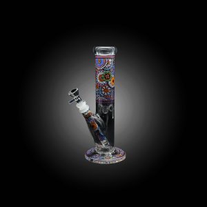 10'' FLOWERY MOZAIC CYLINDER WATER PIPE PURPLE - 100000954244