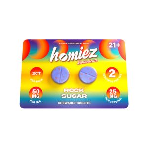 HOMIEZ BOTANICALS TABLETS (50MG PER TAB) TOTAL 100MG PK ROCK SUGAR -2CT PACK BOX OF 20 PACK