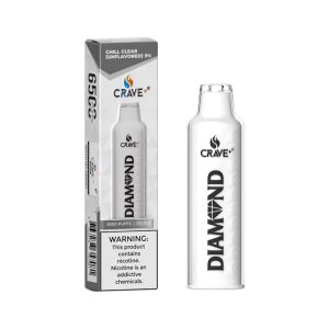 CRAVE PLUS DIAMOND DISPOSABLE 6500PF CHILL CLEAR (UNFLAVORED) 5% NIC -BOX OF 5