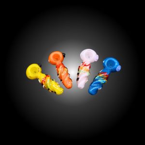 3.5'' RASTA LINE TWISTED BELLY MIX COLOR HAND PIPE 15CT JAR