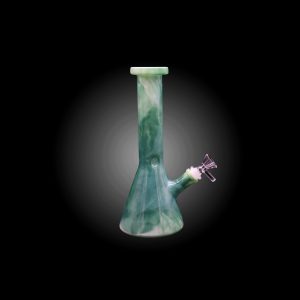 10'' TIE DYE BEAKER WATERPIPE MILK GREEN