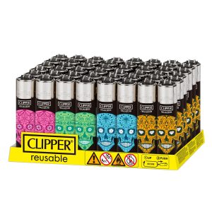 CLIPPER LIGHTER MEXICAN  SKULLS 4 48CT