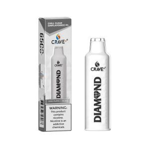 CRAVE PLUS DIAMOND DISPOSABLE 6500PF CHILL CLEAR (UNFLAVORED) 3% NIC -BOX OF 5
