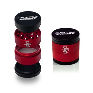SANTA CRUZ SHREDDER MEDIUM GRINDER 4 PART 54MM (SPLIT SERIES) BLACK / RED (LIMITED EDITION)