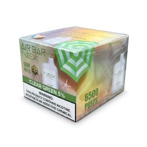 AIR BAR NEX DISPOSABLE 6500PF CLEAR GREEN 5% -PACK OF 10 (PEARL EDITION)