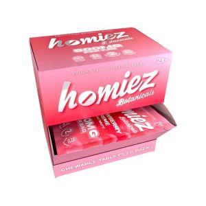 HOMIEZ BOTANICALS TABLETS (50MG PER TAB) TOTAL 500MG STRAWBERRY CREME -10CT PACK BOX OF 5 PACK