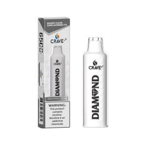 CRAVE PLUS DIAMOND DISPOSABLE 6500PF NAKED CLEAR (UNFLAVORED) 3% NIC -BOX OF 5