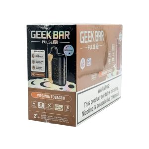 GEEK BAR PULSE X DISPOSABLE 25000PF VIRGINIA TOBACCO 5% -BOX OF 5 (15000PF PULSE MODE-3D CURVED SCREEN)