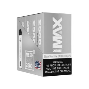 CRAVE PLUS MAX DISPOSABLE 2500PF CLEAR DIAMOND (UNFLAVORED) 5% NIC -BOX OF 10