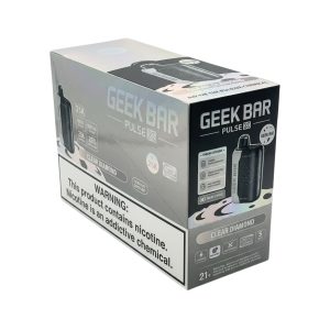 GEEK BAR PULSE X DISPOSABLE 25000PF CLEAR DIAMOND 5% -BOX OF 5 (15000PF PULSE MODE-3D CURVED SCREEN)