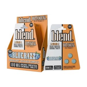 BLEND BOTANICAL INDOBLEND ALKALOID COMPLEX CHEW TAB (100MG PER TAB - 3CT PACK ) BLUE RAZZ -BOX OF 5 PACK