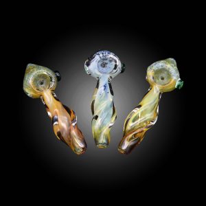 3'' FRIT HEAD TWISTED MIX COLOR HAND PIPE 25CT JAR - 100000954594