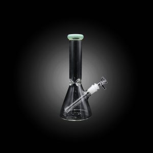 10'' COLOR RING CLEAR BEAKER WATER PIPE MILKY GREEN