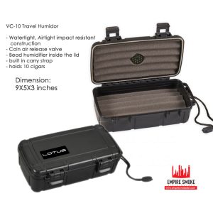 LOTUS HARD TRAVEL HUMIDOR FOR 10CT BLACK (VC-10B)
