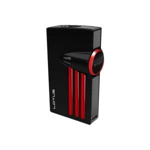 ORION LOTUS52 TWIN PINPOINT TORCH LIGHTER WITH PUNCH BLACK RED