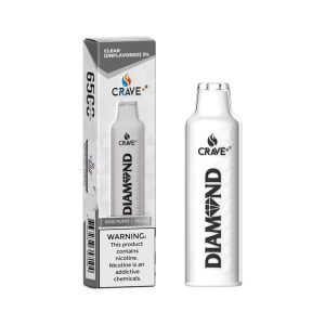 CRAVE PLUS DIAMOND DISPOSABLE 6500PF CLEAR (UNFLAVORED) 3% NIC -BOX OF 5
