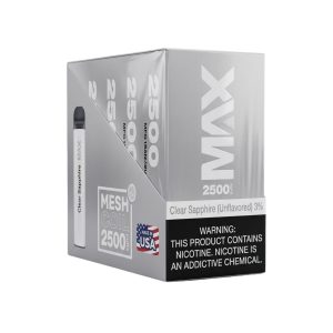 CRAVE PLUS MAX DISPOSABLE 2500PF CLEAR SAPPHIRE (UNFLAVORED) 3% NIC -BOX OF 10