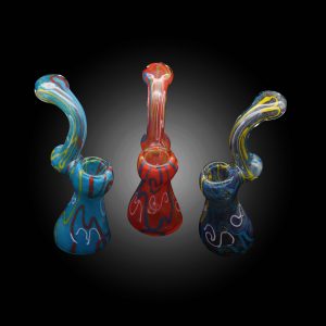 5.5'' FRIT DUST RIBBON MINI BUBBLER MIX COLOR 5CT JAR