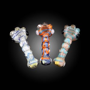 4.5'' FRIT DUST CLAW MARBLE HEAVY MIX COLOR HAND PIPE 8CT JAR - 100000954688