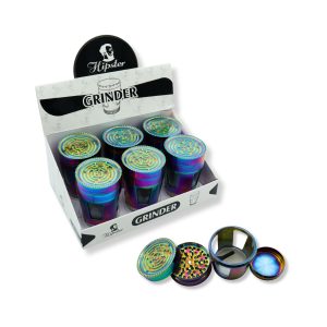HIPSTER MAZE GAME ON TOP METAL GRINDER WITH SIDE WINDOW 4 PART 60MM - BOX OF 6 - 691835643557