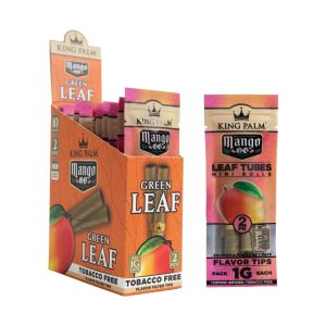 KING PALM GREEN LEAF 2 MINI ROLLS (1GM EACH) MANGO OG 2CT PACK -BOX OF 10 PACK