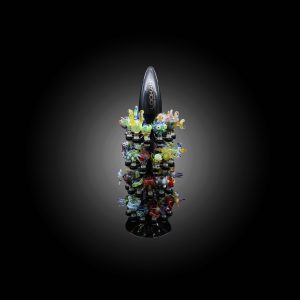 LOOKAH HEAVY GLASS BOWL 14MM MIXED DESIGN 48 PCS WITH LOOKAH DISPLAY STAND (SMALL)