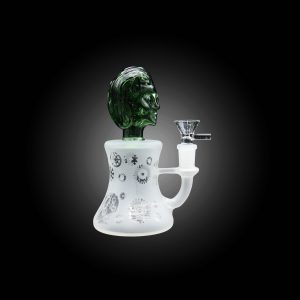 6.5'' WHITE CHARACTER COATED MONSTER HEAD WATER PIPE GREEN