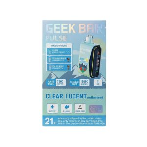 GEEK XPLUS DISPOSABLE 15000PF CLEAR LUCENT (UNFLAVORED) -BOX OF 5 (7500PF PULSE MODE)