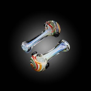 3'' SPIRAL LINE COLOR FLAT MOUTH HAND PIPE 15CT JAR - 100000954593