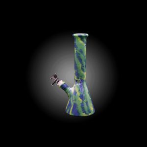 10'' TIE DYE BEAKER WATERPIPE GREEN