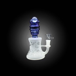 6.5'' WHITE CHARACTER COATED BEAR PANDA HEAD WATER PIPE BLUE