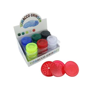CLEAR SPIN ACRYLIC GRINDER MIXED COLOR 3 PART 60MM WITH MAGNETIC-BOX OF 24 (HX-208-3P) - 691835596754