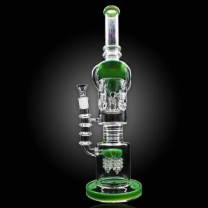 17'' ALPHA 4 ANGLE SPIN OUTSIDE RECYCLER WITH QUADRUPLE SPRING PERC SWISS MIDDLE BODY WATER PIPE GREEN A