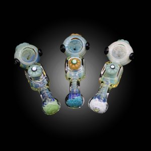 4.5'' FLAT BODY FLOWER ATTACHED MIX COLOR HAND PIPE 8CT JAR