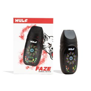 WULF FAZE PORTABLE DRY HERB VAPORIZER BLACK- RED  SPATTER