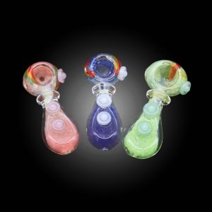 3'' FRIT BELLY BUTTON RING MIX COLOR HAND PIPE 15CT JAR